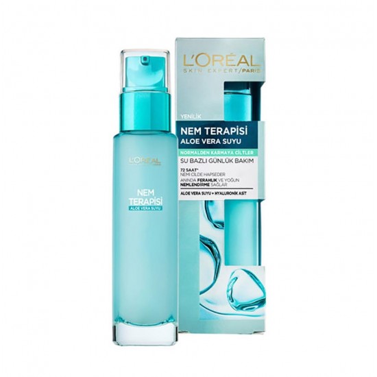 _آبرسان آلوئه ورا لورال Loreal پوست های نرمال تا مختلط حجم 70 میل-550x550h سرم آبرسان آلوئه ورا لورال LOREAL پوست های نرمال تا مختلط حجم 70 میل - Image 1