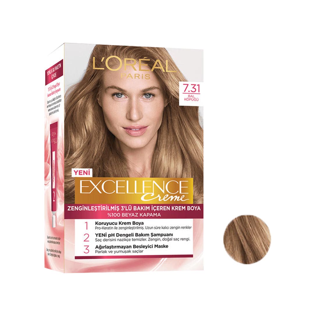 7.31 رنگ مو شماره 7.31 لورال مدل Loreal Paris Excellence - Image 1
