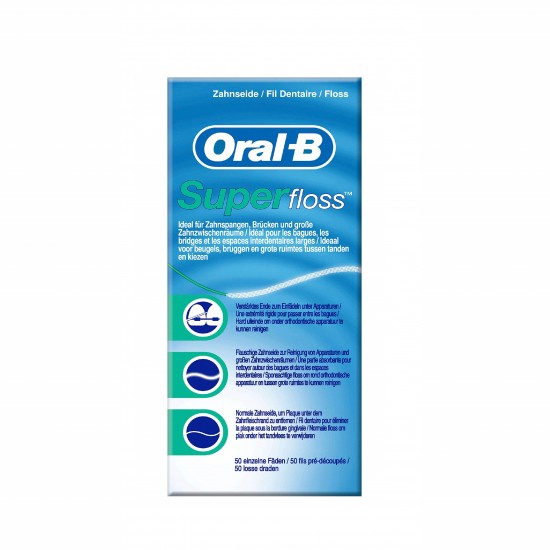 81ckSA-zXOL-550x550 نخ دندان ارتودنسی اورال بی ORAL B مدل SUPER FLOSS - Image 1