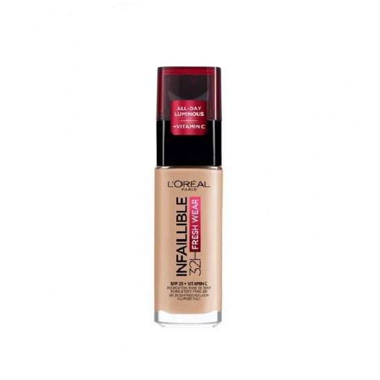 Loreal-Paris-Infaillible-125-Vitamin-C-Foundation-550x550h کرم پودر شیشه ای لورال LOREAL مدل INFAILLIBLE شماره 200 حجم 30 میل - Image 1