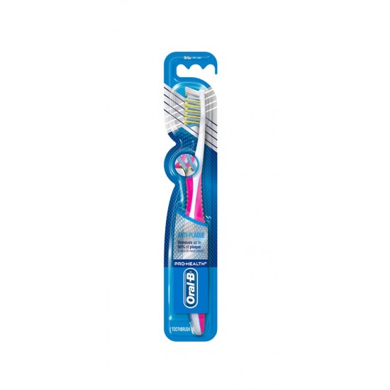 OralBAntiplakMesvak-550x550h مسواک اورال بی ORAL B سری PRO HEALTH مدل ANTI PLAK با برس متوسط - Image 1