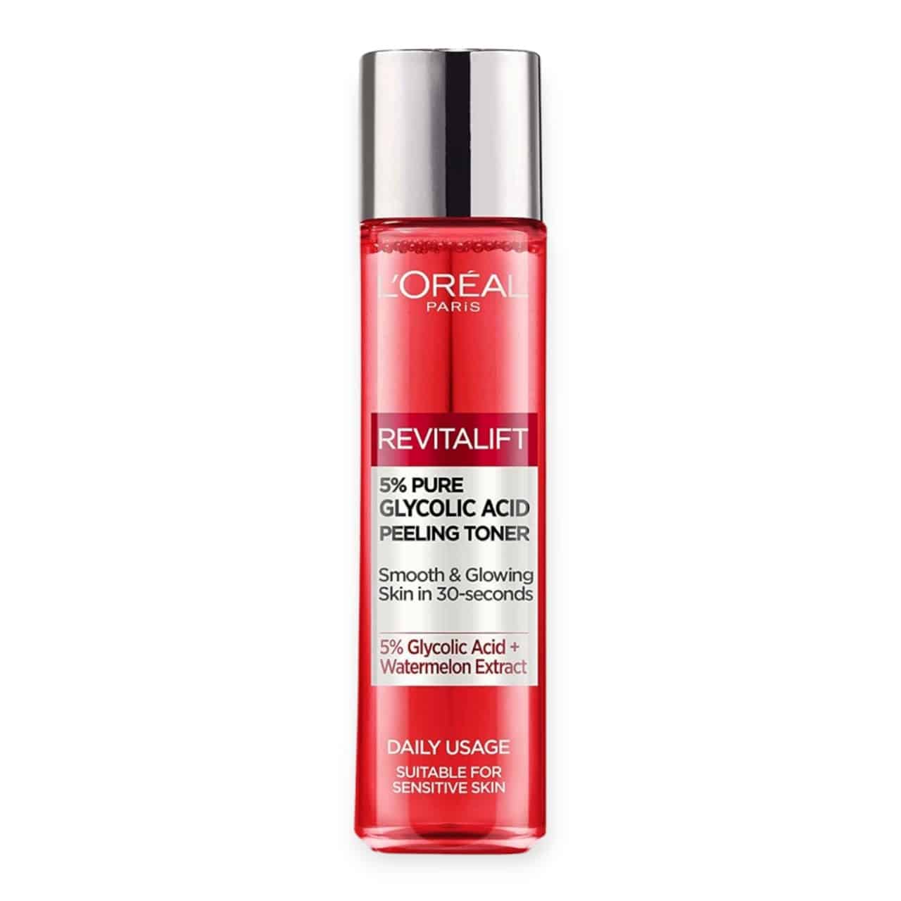 loreal-revitalift-glycolic-peeling-toner-masokala.com_ تونر لایه بردار گلیکولیک اسید لورال Loreal سری Revitalift حجم 180 میل - Image 1