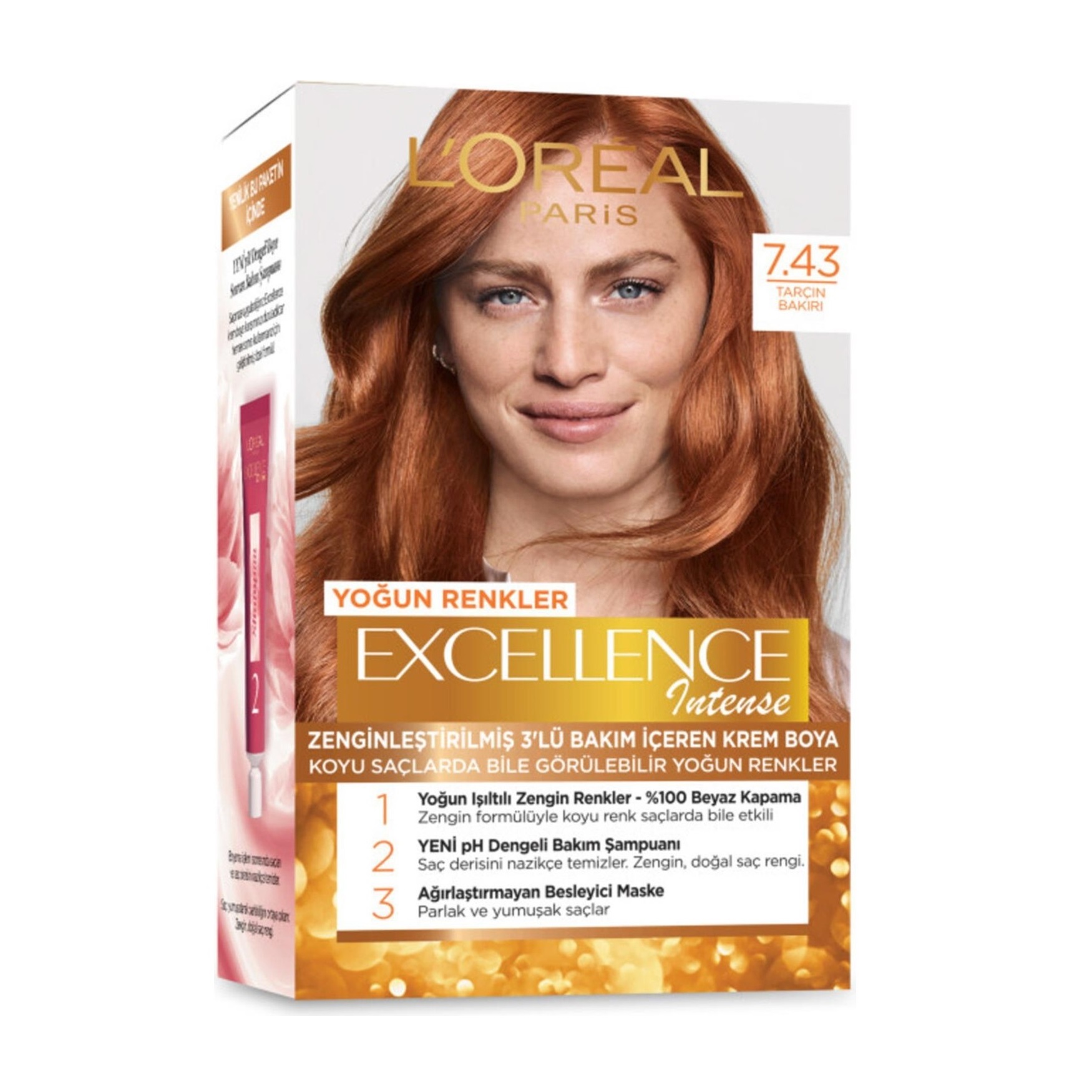 کیت-رنگ-مو-لورآل-سری-Excellence-Intense-شماره-7.43 رنگ مو لورال شماره 7.43 - Image 1