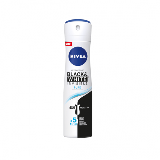 Black White Invisible-550x550 اسپری ضد تعریق نیوا NIVEA زنانه مدل BLACK WHITE INVISIBLE FRESH حجم 150میل - Image 1