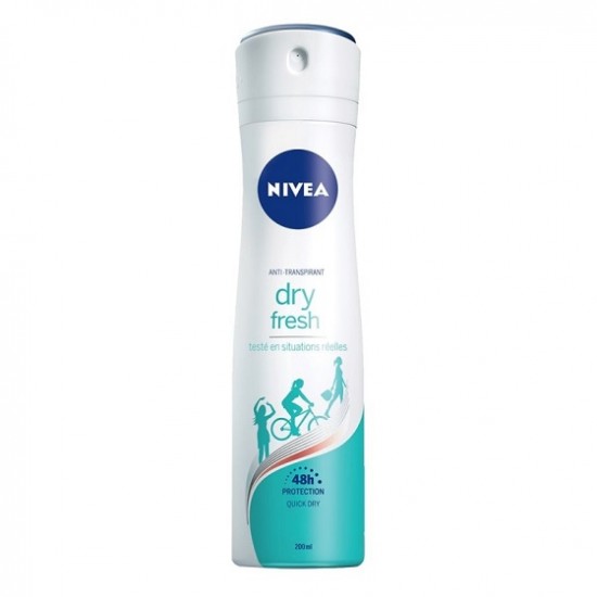Dry Fresh-550x550 اسپری ضد تعریق نیوا NIVEA زنانه مدل DRY FRESH حجم 200 میل - Image 1
