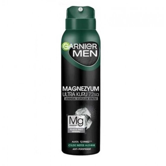 Garnier Magnezyum Ultra Kuru-550x550h اسپری ضد تعریق مردانه گارنیه GARNIER مدل MAGNEZYUM ULTRA KURU حجم 150 - Image 1