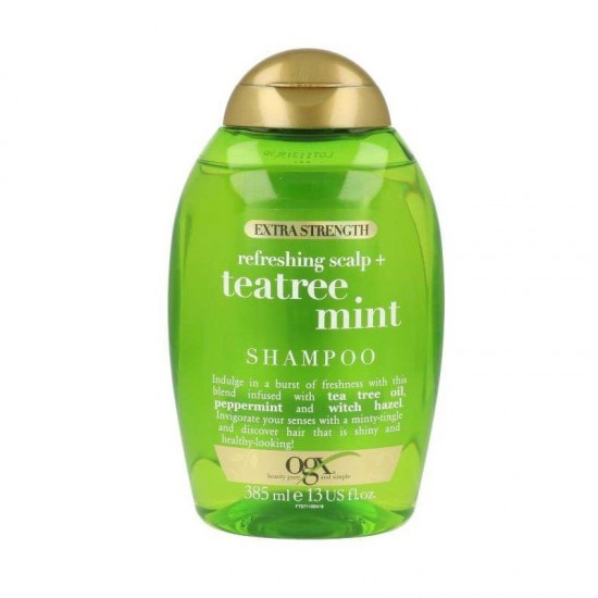 ogx-teatree-mint-shampoo-385-ml-550x550 شامپو او جی ایکس OGX بدون سولفات موهای چرب مدل TEATREE MINT حجم 385 میل - Image 1