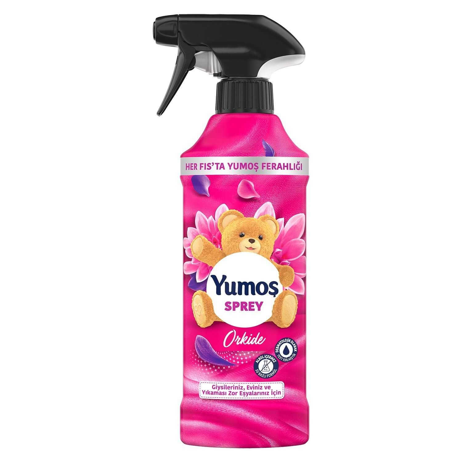 اسپری-خوشبو-کننده-یوموش-ارکیده-طرح-جدید-ارس-یاب اسپری یوموش صورتی با رایحه گل ارکیده حجم 450 میل - Image 1