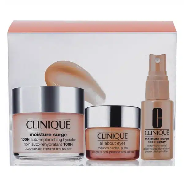 clinique-ultra-hydration-moisture-surge-face-eyes-set-masokala.com_ پک مراقبت از پوست کلینیک Clinique مدل Moisture surge مجموعه 3 عددی - Image 1
