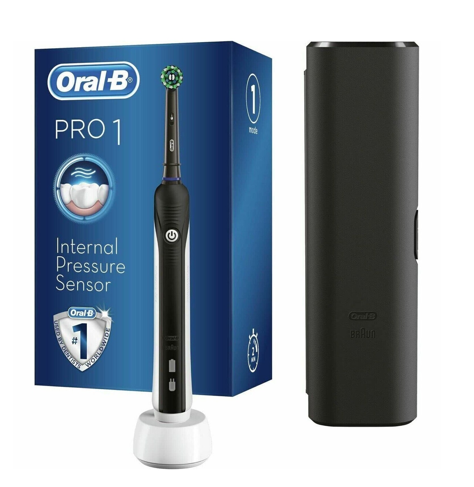 2 مسواک برقی اورال بی Oral-B مدل Pro 1 سری 680 رنگ مشکی همراه با کیف مسافرتی - Image 1