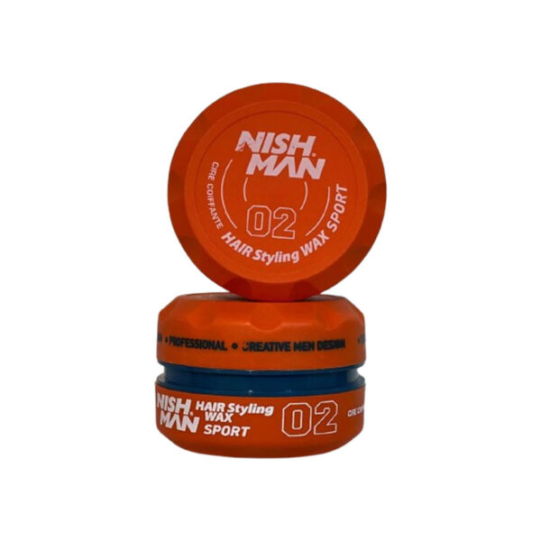 2 واکس مو نیشمن نارنجی 02 مدل Nishman Hair Styling Wax SPORT حجم 150 میل - Image 1