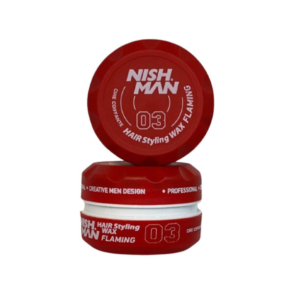 3 واکس مو نیشمن قرمز 03 مدل Nishman Hair Styling Wax FLAMING حجم 150 میل - Image 1
