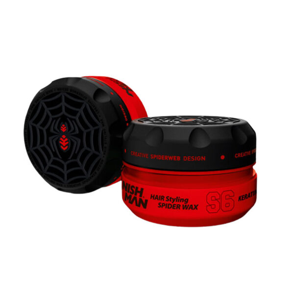 6 واکس مو عنکبوتی نیشمن مدل S6 مشکی قرمز حجم 150 میل NISH MAN - Image 1