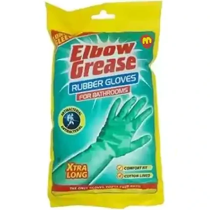 12 دستکش سرویس بهداشتی البو گریس Elbow Grease مدل Rubber Gloves سایز Medium - Image 1