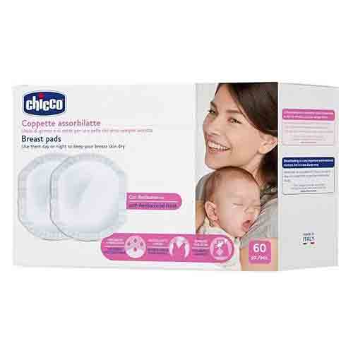 26 پد سینه آنتی باکتریال ایتالیایی چیکو Antibacterial Chicco حداکثر محافظت از سینه 60 عدد - Image 1
