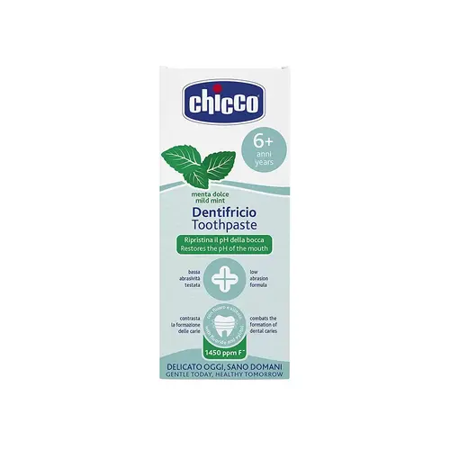6 خمیر دندان ایتالیایی چیکو Chicco مناسب 6 +سال با طعم مالیم نعنا 50 میل - Image 1
